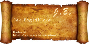 Jex Boglárka névjegykártya